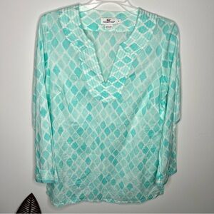 Vineyard Vines Blue Diamond Print Tunic Top D1‎